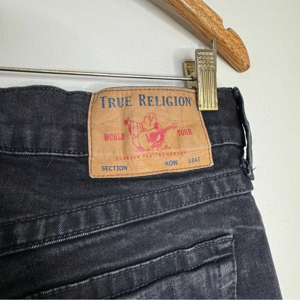 True Religion Men’s Black Rocco Flap Back Slim Y2K Style‎ Denim Jeans Size 30